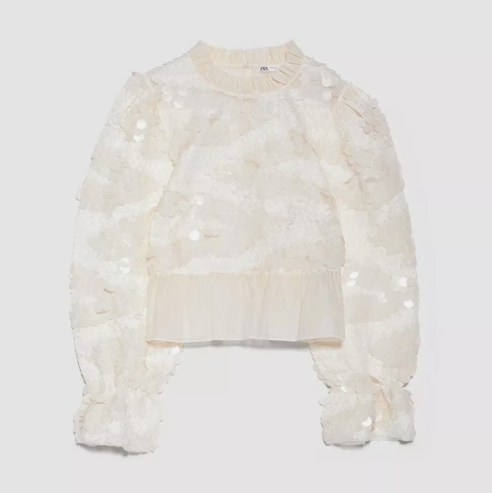 Zara Ruffled sequin top - Picture 12 of 14